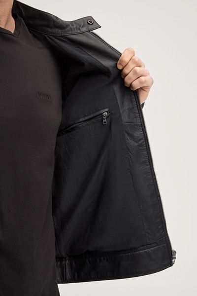 Moderne Bikerjacke aus Lammnappaleder