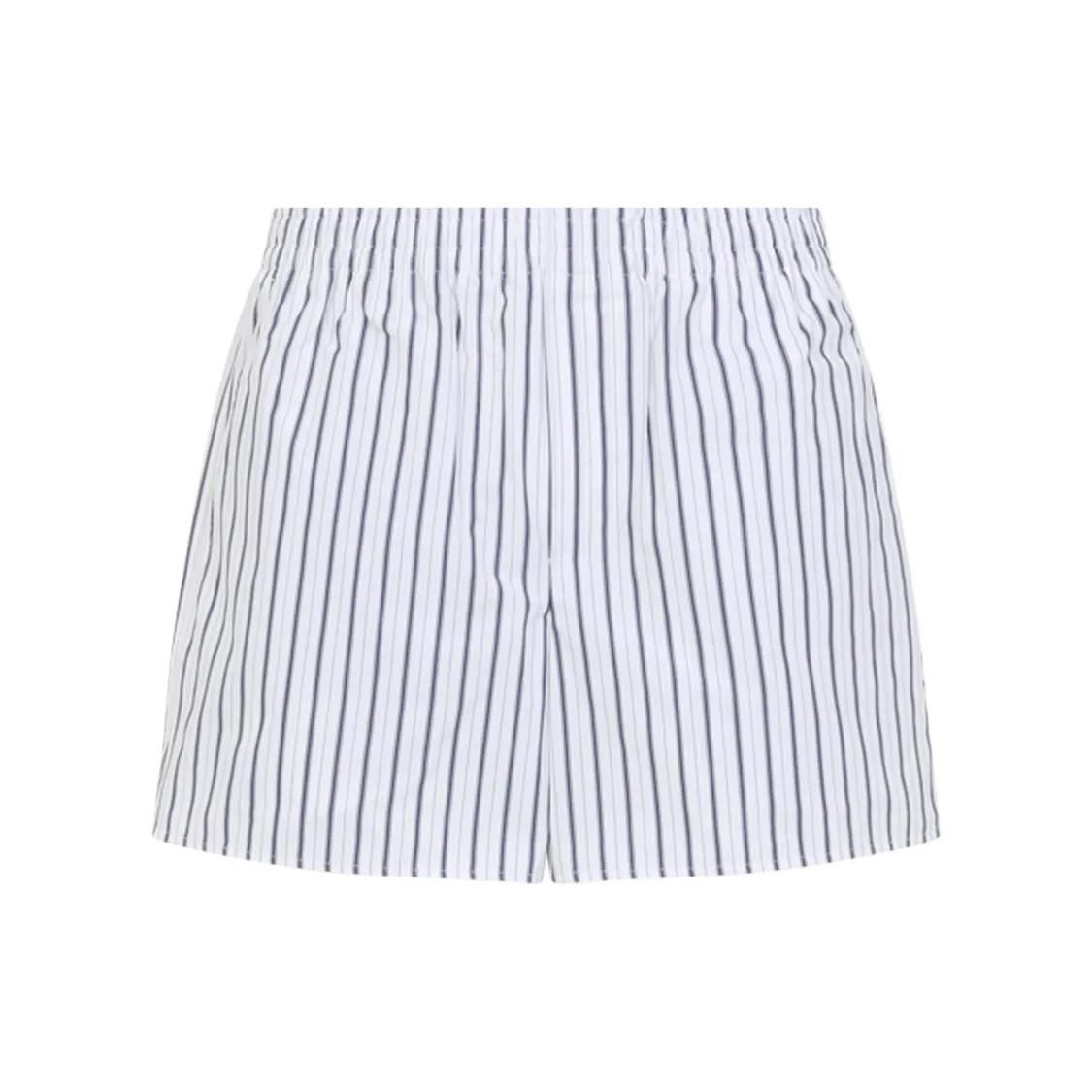 Gestreifte Baumwoll-Bermudashorts mit Gummizug