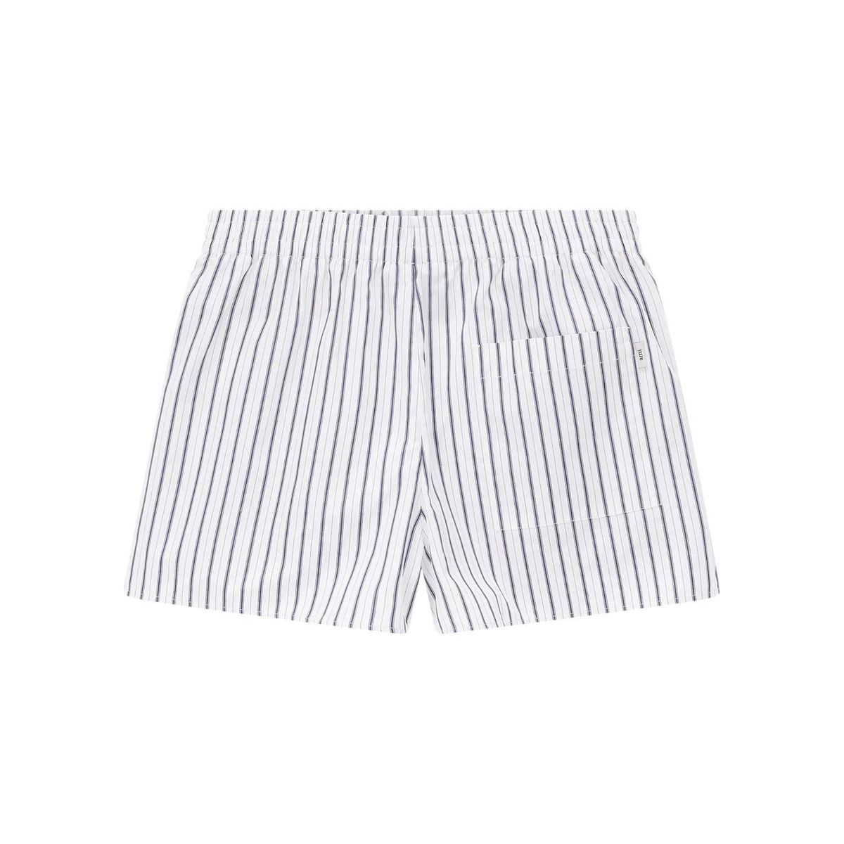 Gestreifte Baumwoll-Bermudashorts mit Gummizug