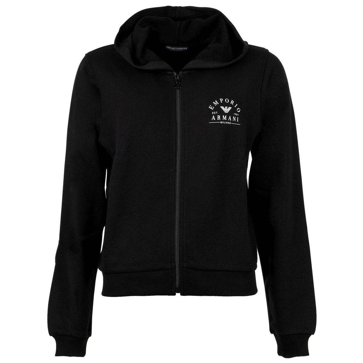 Kapuzenjacke mit Reißverschluss aus Baumwollmischung