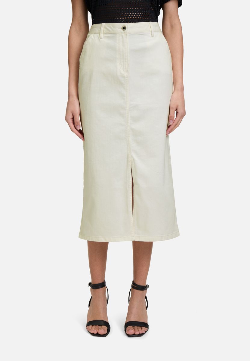 Klassischer Denim-Midi-Rock mit Schlitz