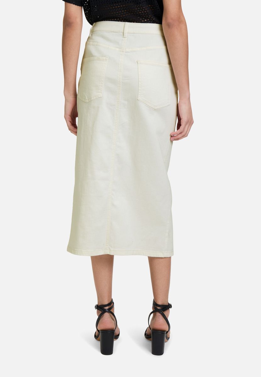 Klassischer Denim-Midi-Rock mit Schlitz