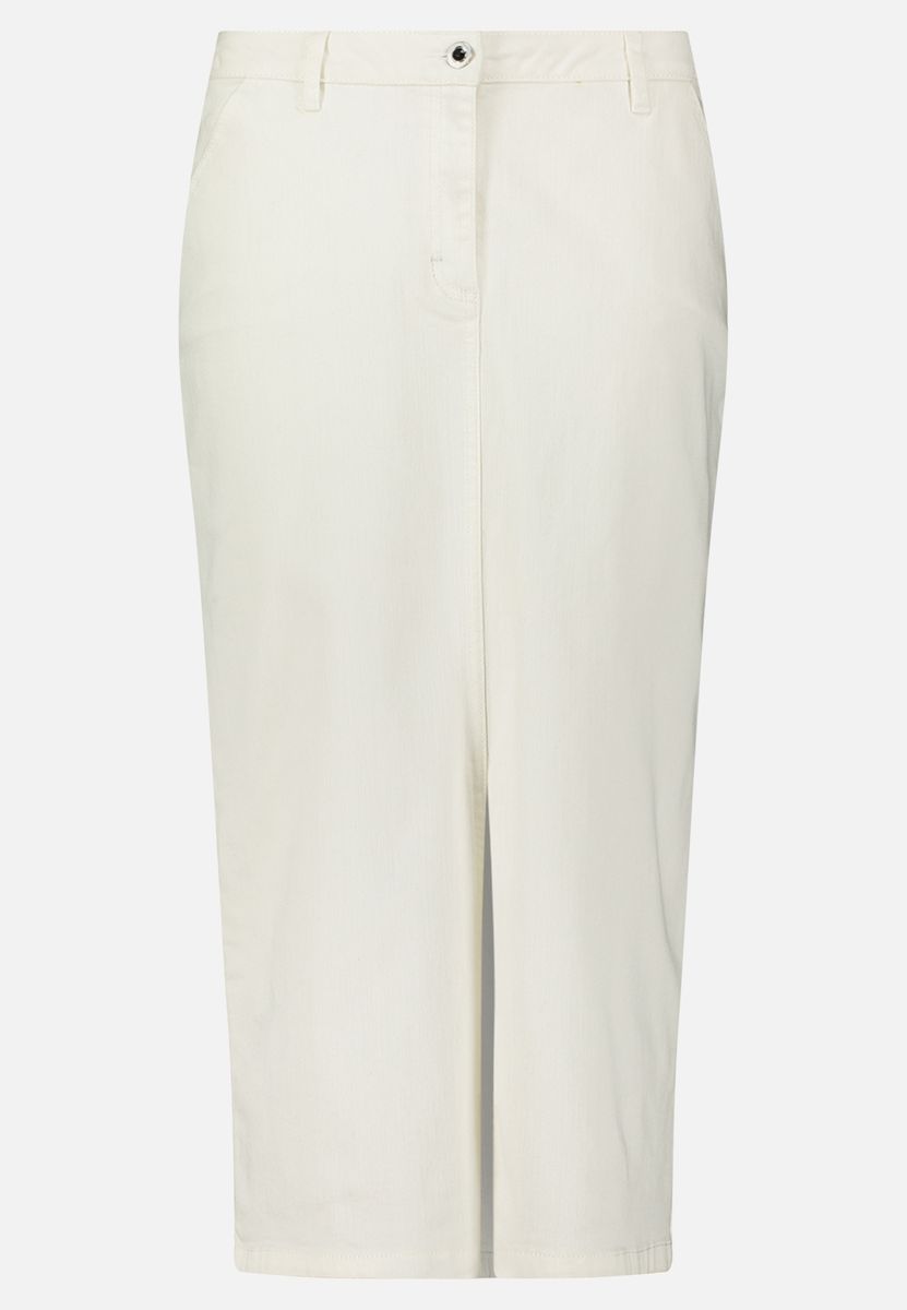 Klassischer Denim-Midi-Rock mit Schlitz