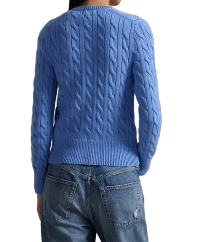 Baumwoll-Cardigan mit Zopfmuster
