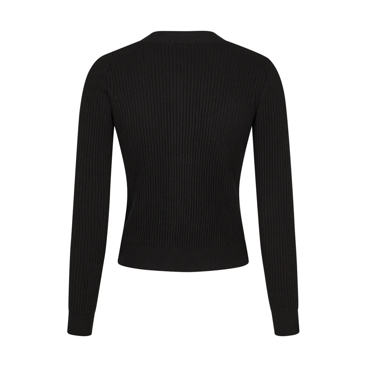 Klassische Strickjacke mit Rippenmuster und Taschen