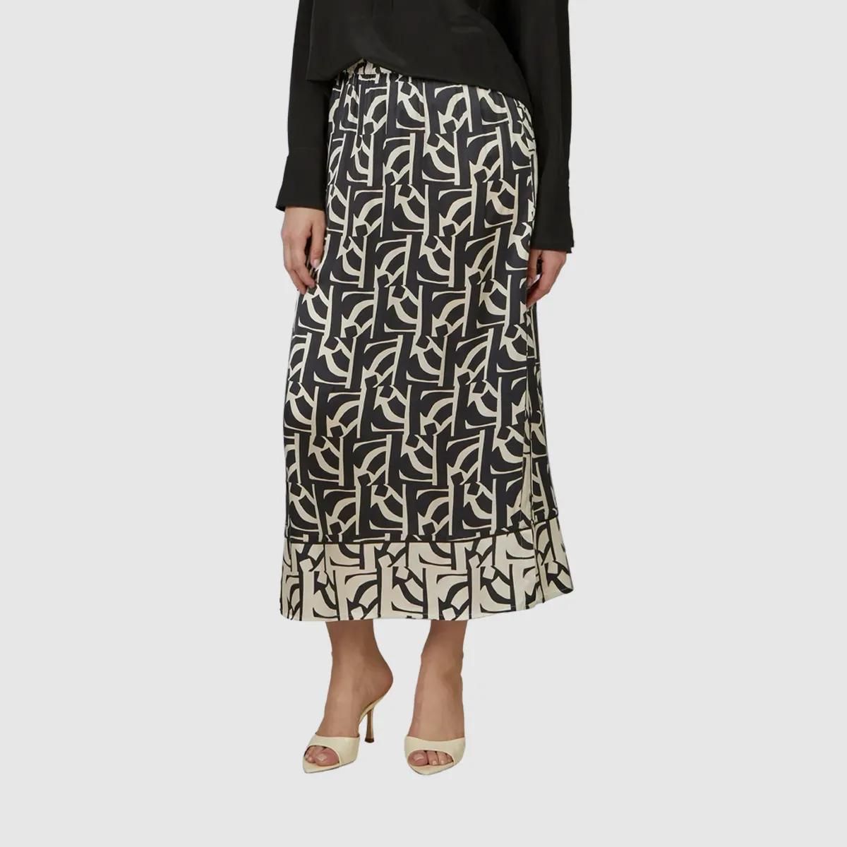 Midi-Rock mit abstraktem Muster