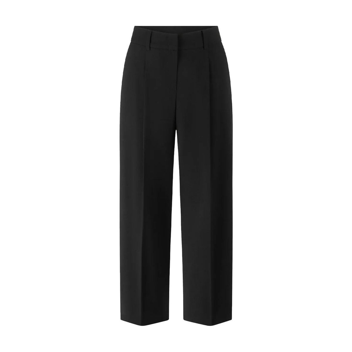 Cropped Bundfaltenhose mit weitem Bein