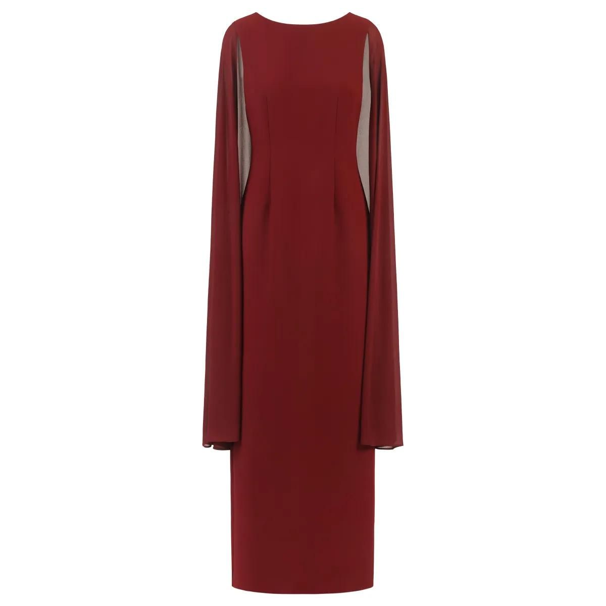 Elegantes Maxikleid mit Cape-Ärmeln