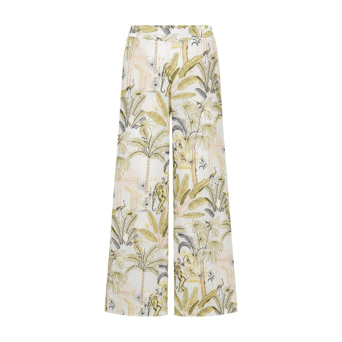 Weite Hose mit Palmenmuster