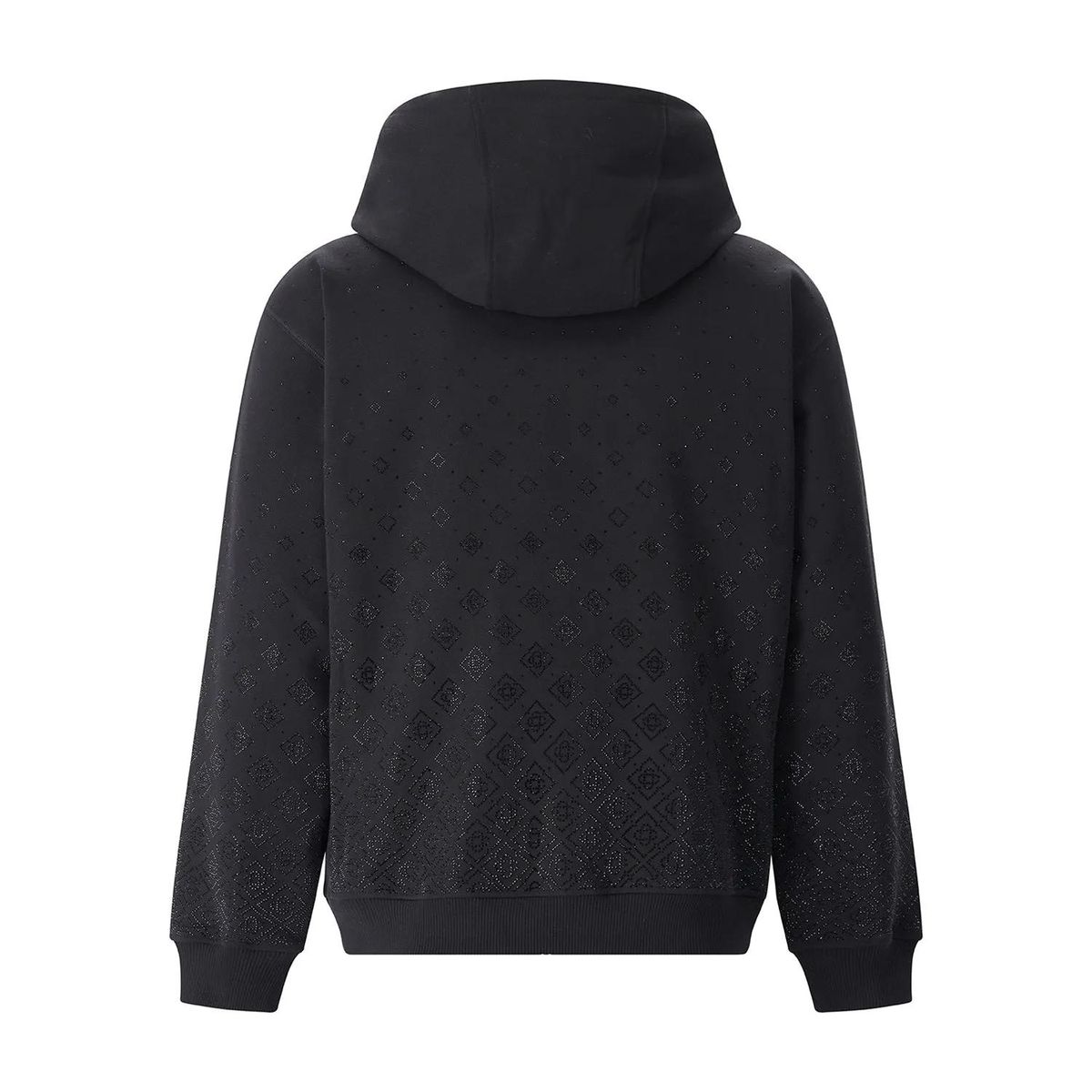 Funkelnder Monogramm-Kapuzenpullover mit Reißverschluss