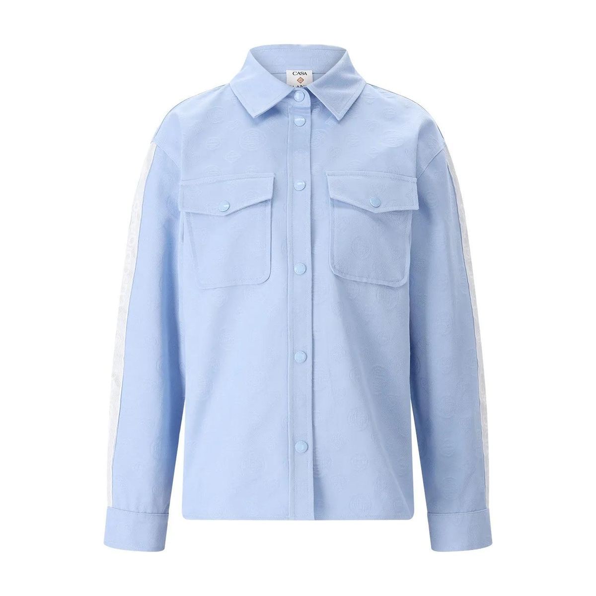 Hellblaue Hemdjacke aus Baumwollmischung