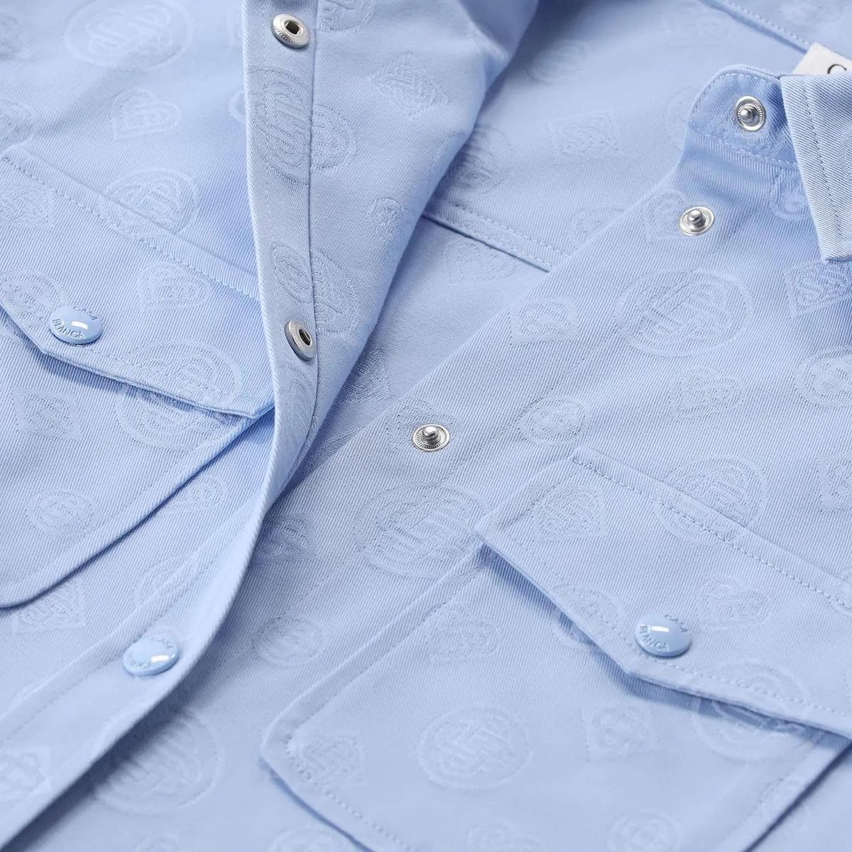 Hellblaue Hemdjacke aus Baumwollmischung