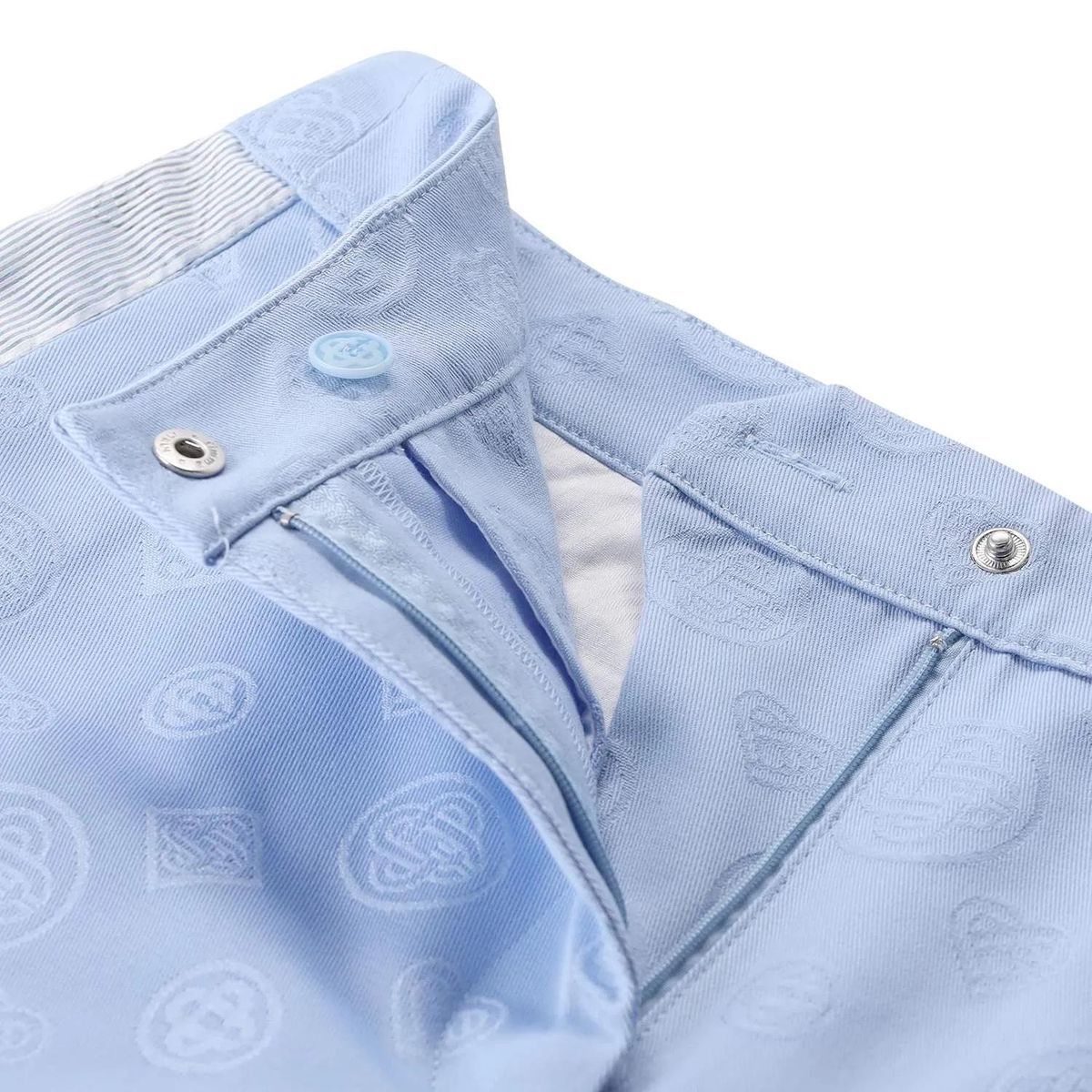 Bestickte Baumwollmischshorts mit Einsätzen