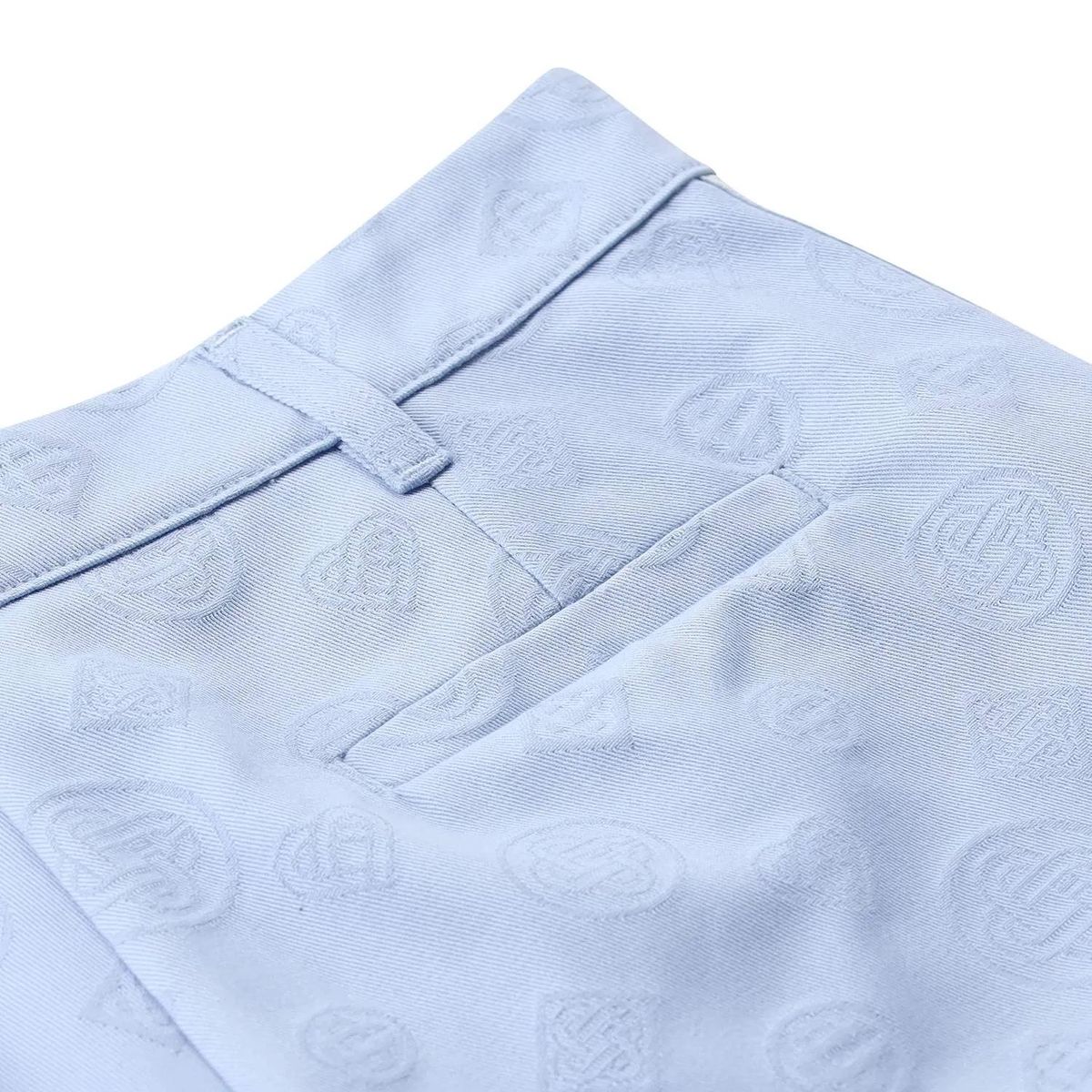 Bestickte Baumwollmischshorts mit Einsätzen