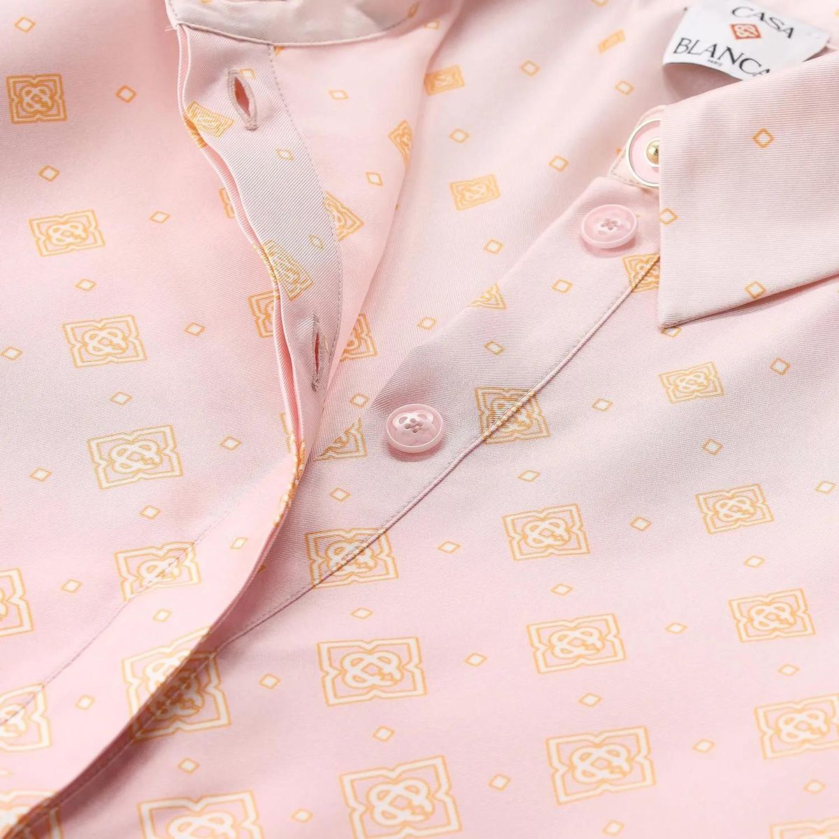 Gemusterte Cropped Bluse aus Seidentwill