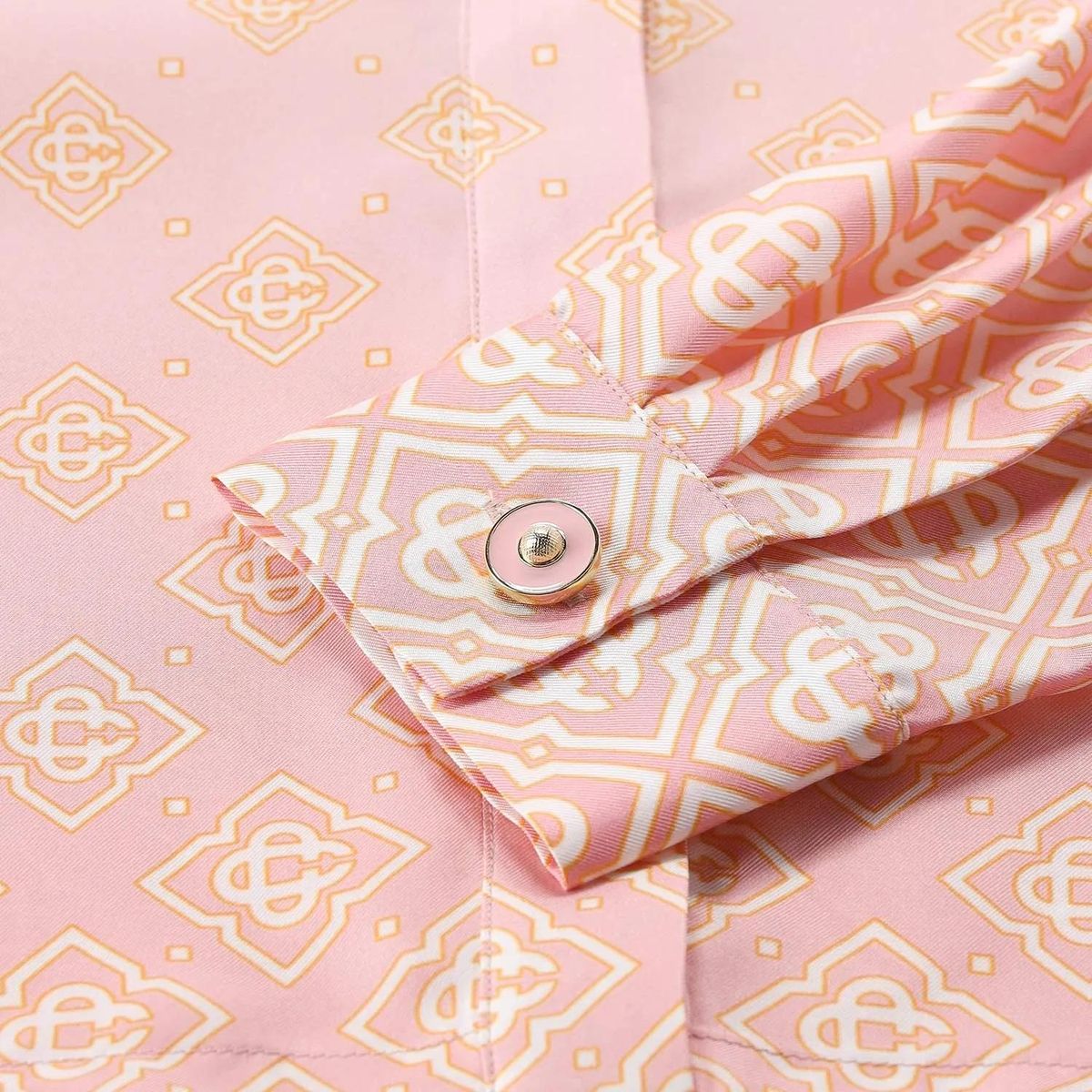 Gemusterte Cropped Bluse aus Seidentwill