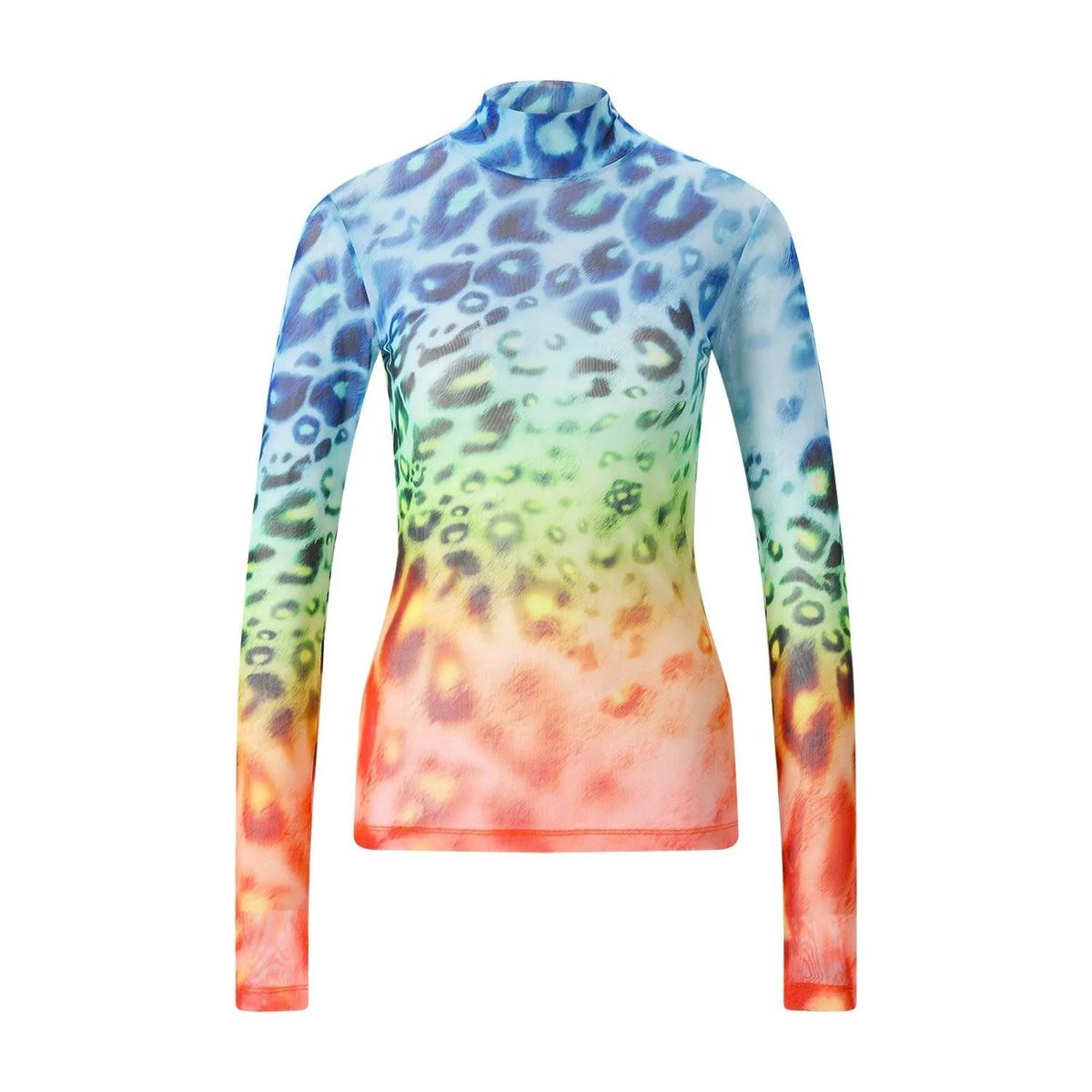Regenbogen Leopardenmuster Mesh-Top
