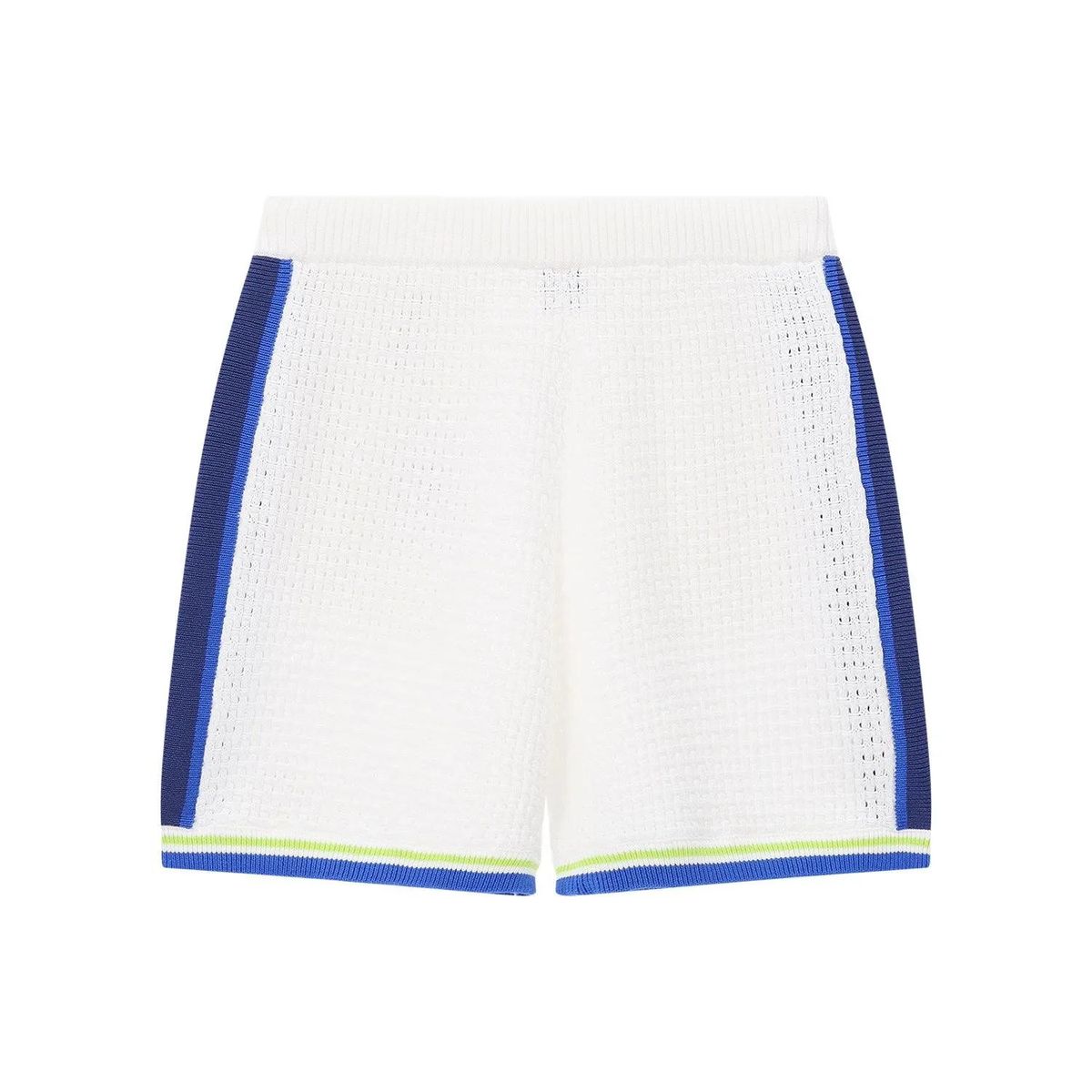 Weiße Strick-Häkelshorts