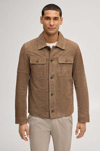 JOOP! Rill Taupe Wildleder Hemdjacke mit Taschen