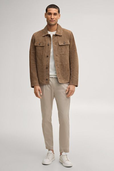 JOOP! Rill Taupe Wildleder Hemdjacke mit Taschen