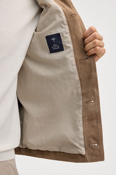 JOOP! Rill Taupe Wildleder Hemdjacke mit Taschen