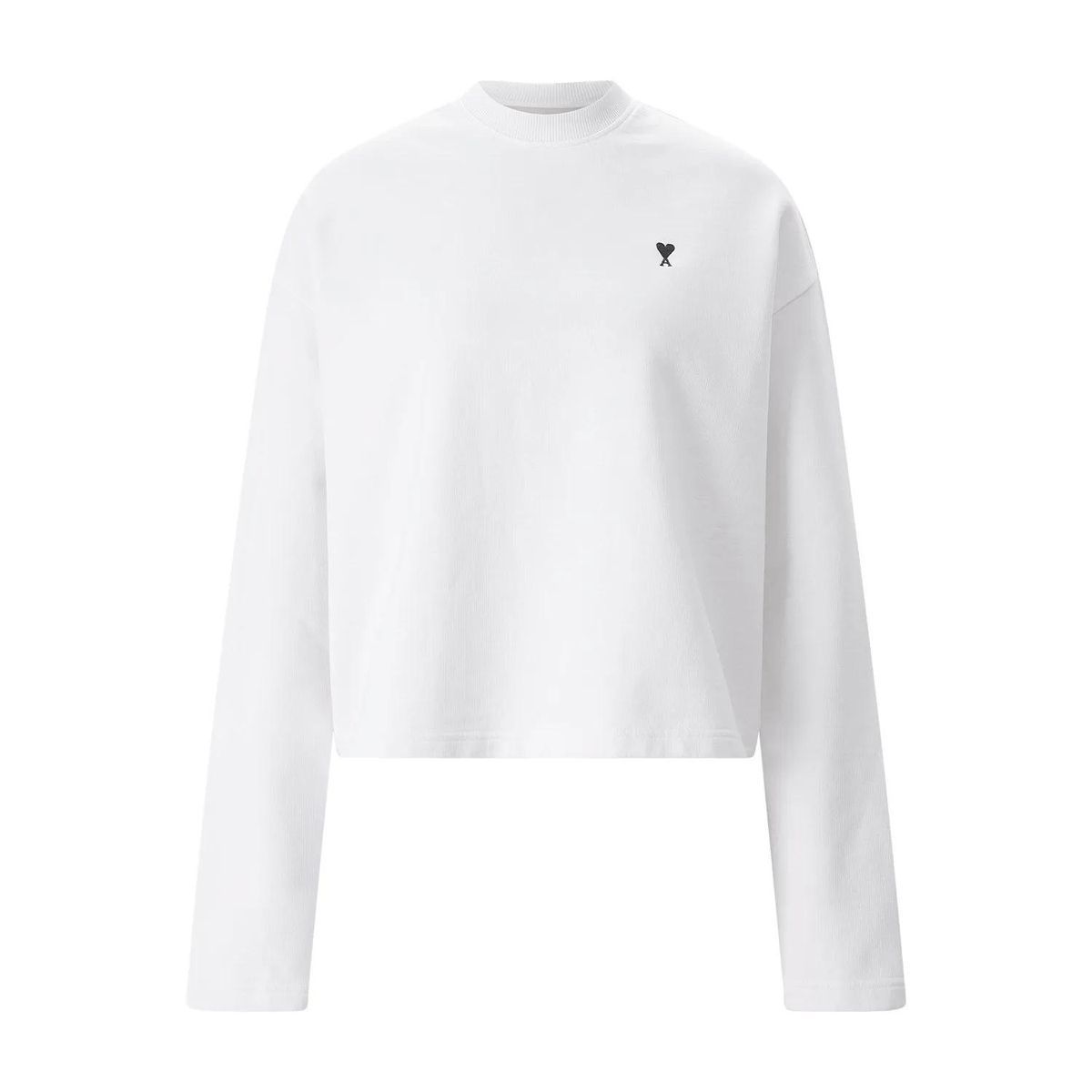 Weißes Langarm-Sweatshirt mit Logo