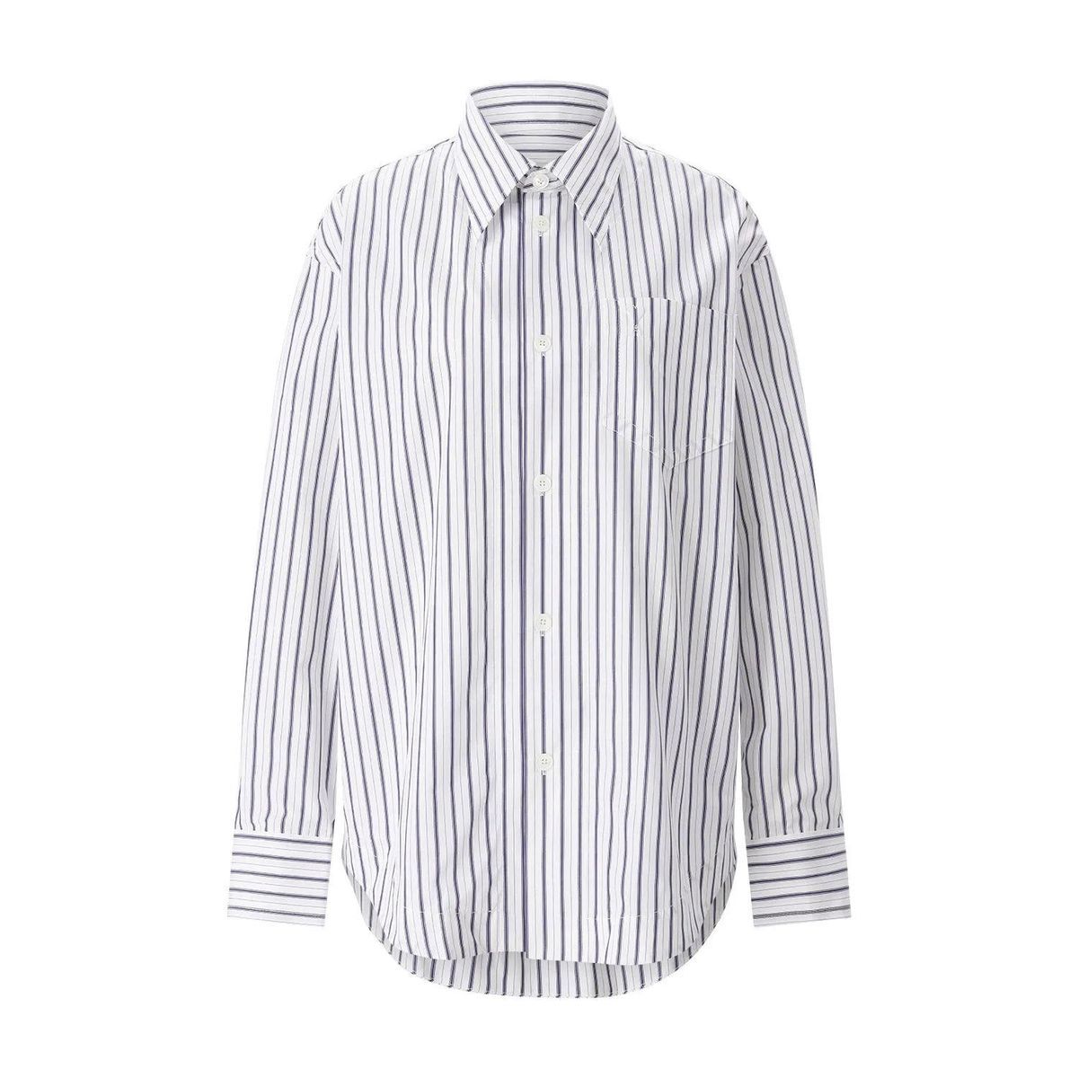 Gestreiftes Oversize-Hemd mit Knopfleiste