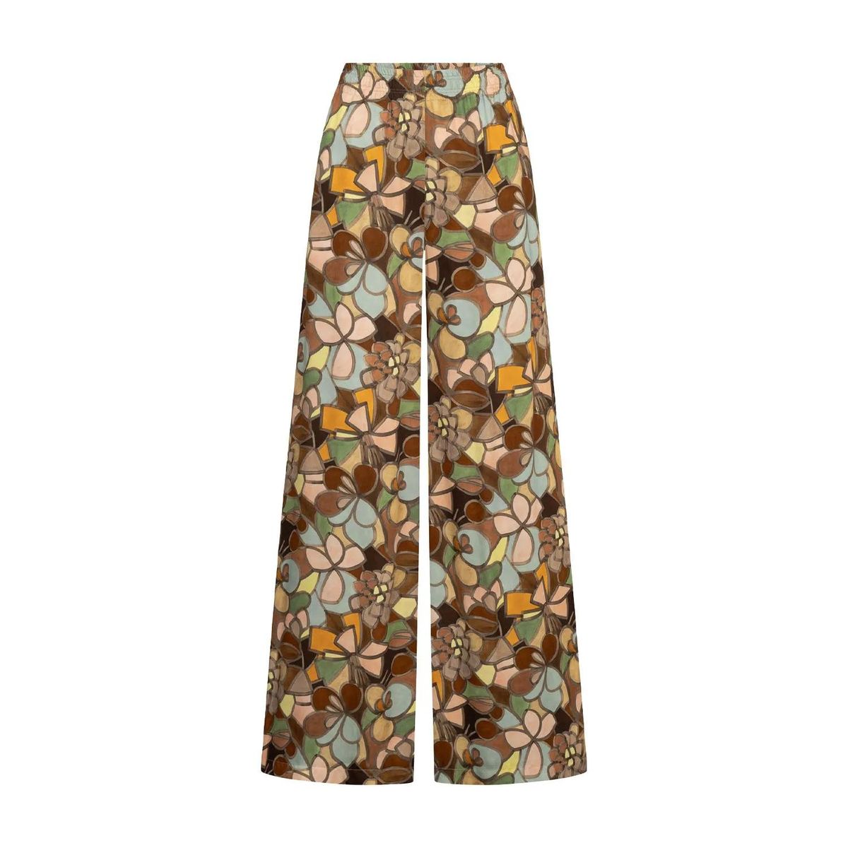 Hose mit weitem Bein und Blumenmuster