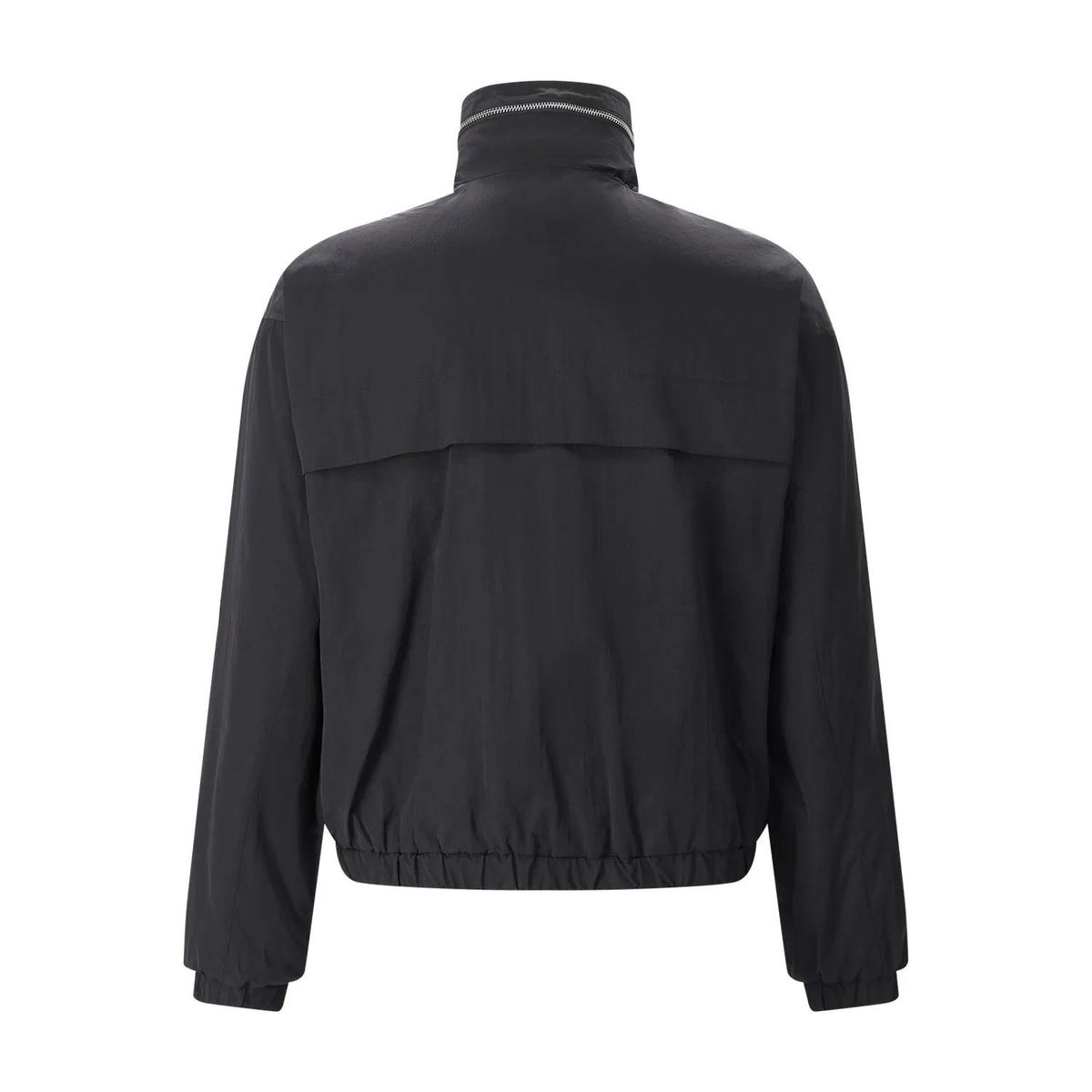 Minimalistische schwarze Jacke mit Logo-Detail