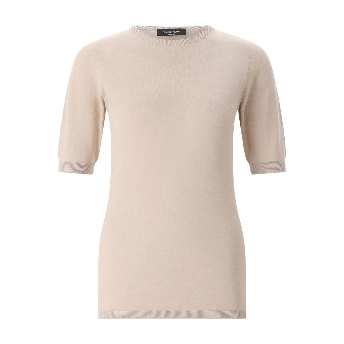 Kaschmir-Seiden-Strickoberteil mit Ärmeln