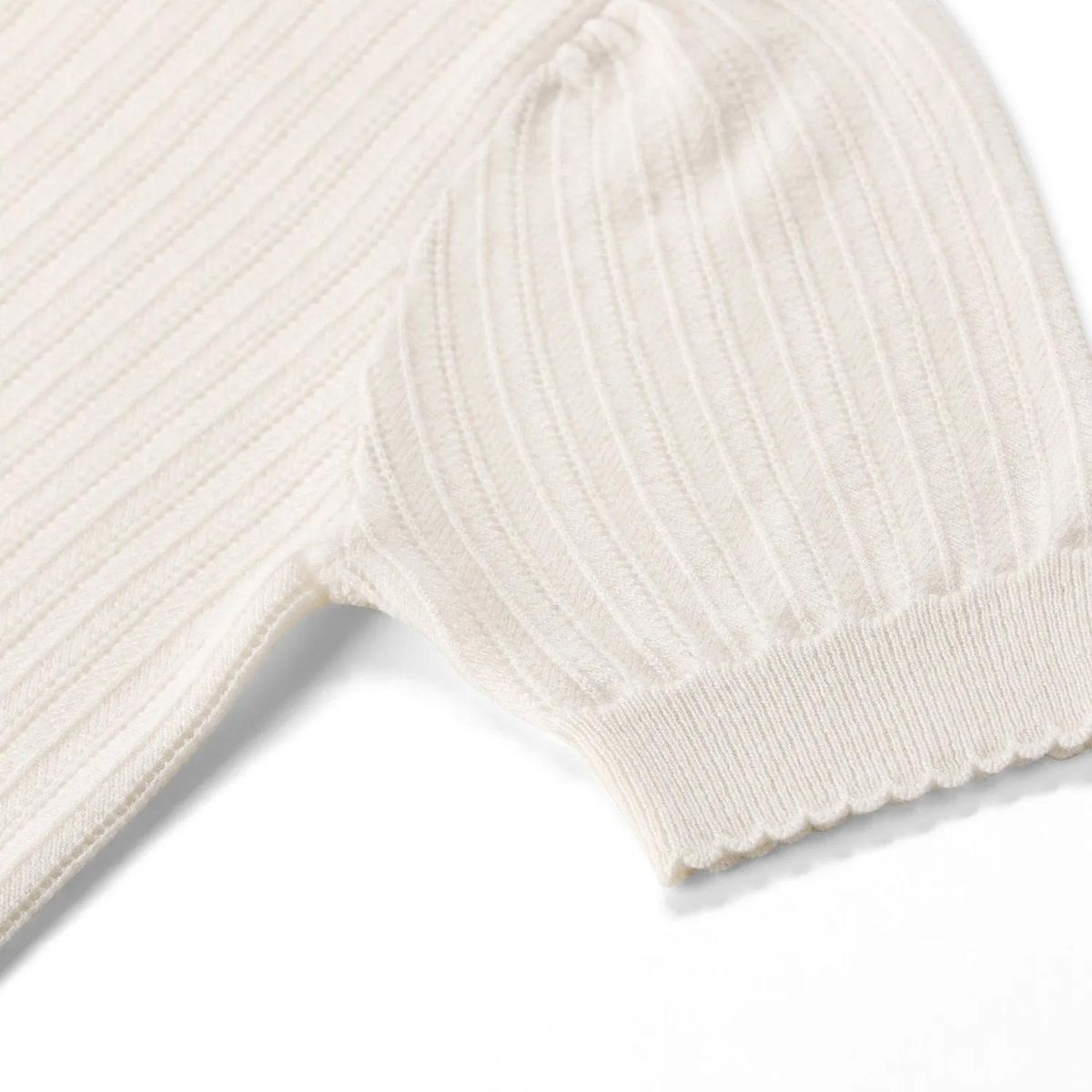 Kurzarmpullover aus geripptem Kaschmir