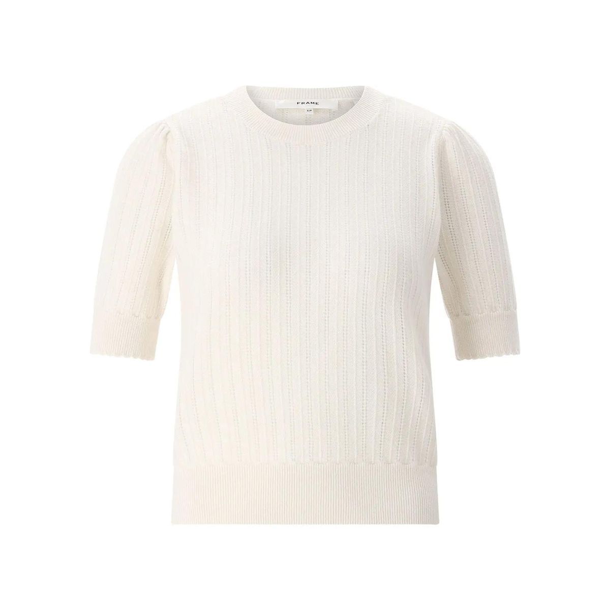 Kurzarmpullover aus geripptem Kaschmir