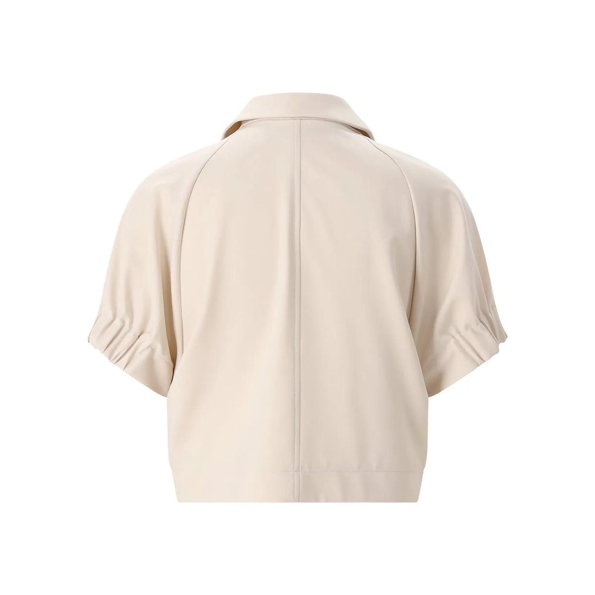 Beige, kurz geschnittene Jacke mit asymmetrischem Reißverschluss