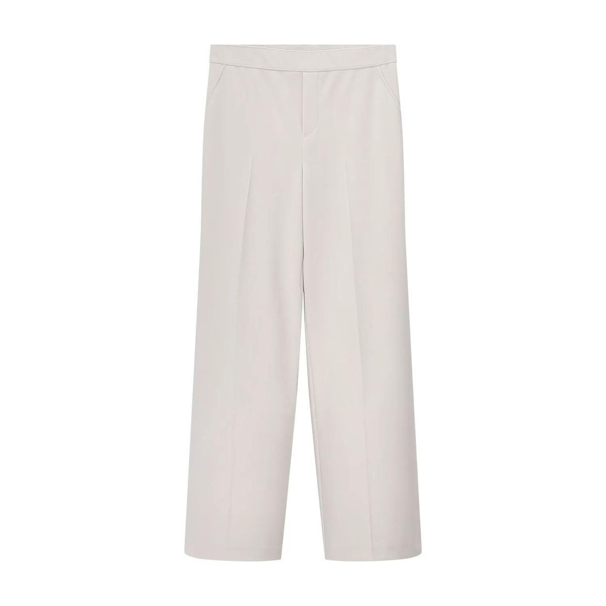 Weite Cropped Hose in Beige
