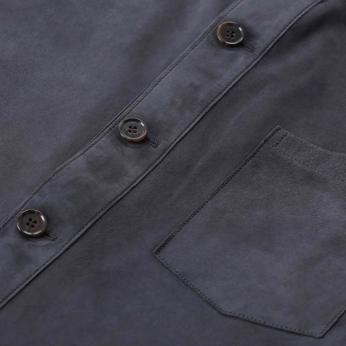 Wildleder-Overshirt mit Knopfleiste