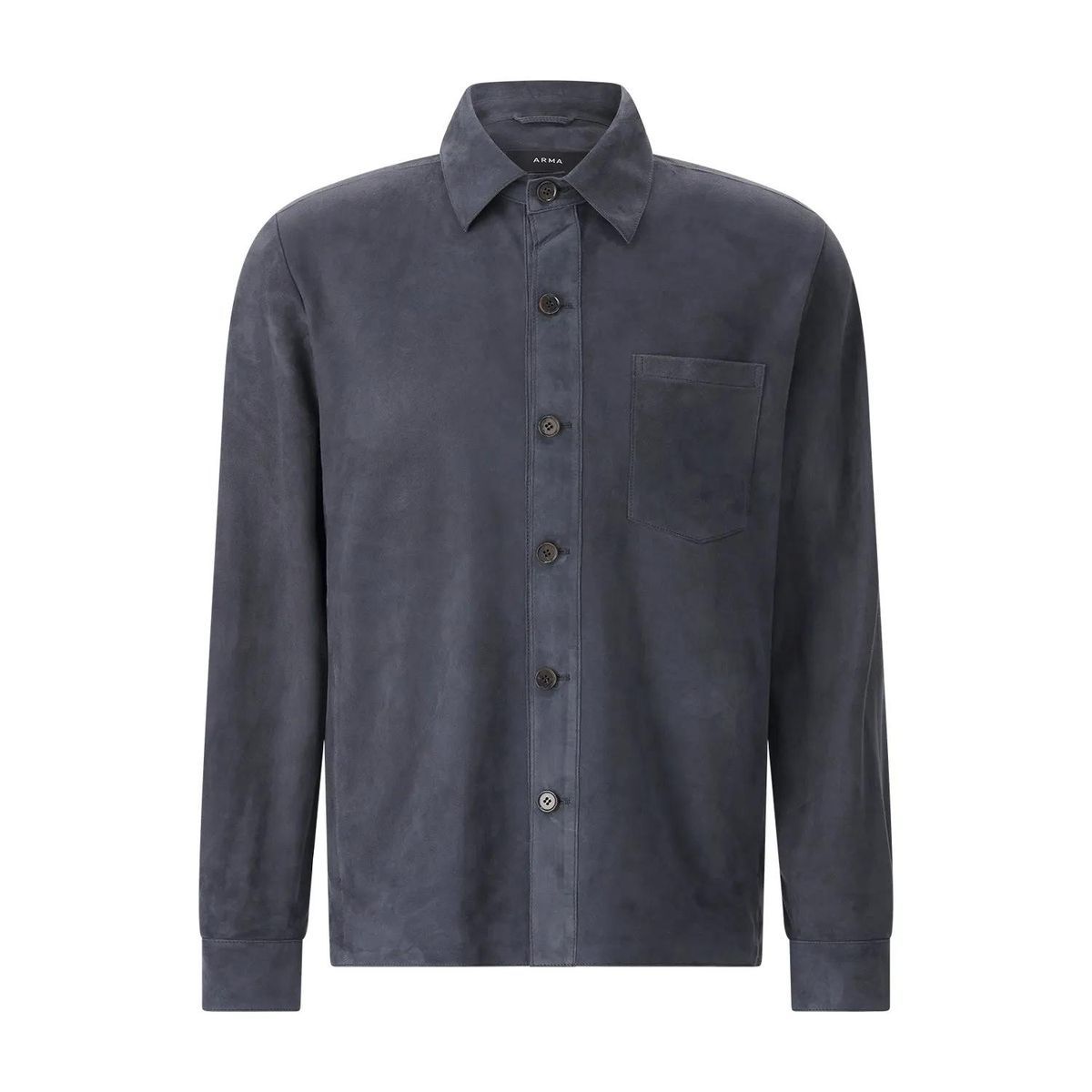 Wildleder-Overshirt mit Knopfleiste