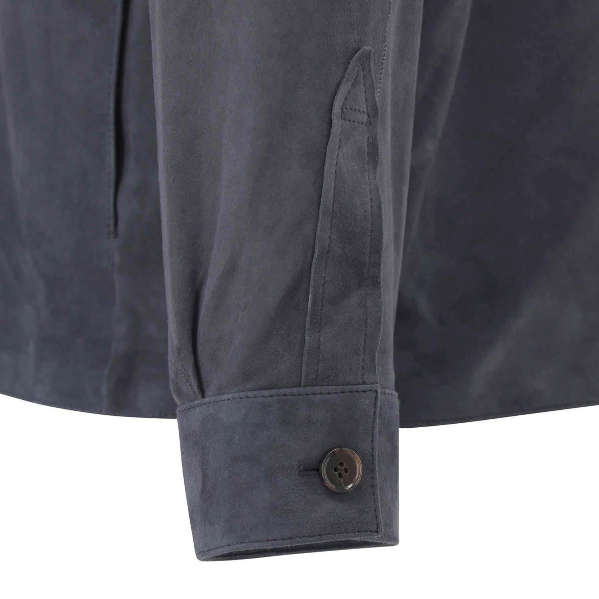 Wildleder-Overshirt mit Knopfleiste