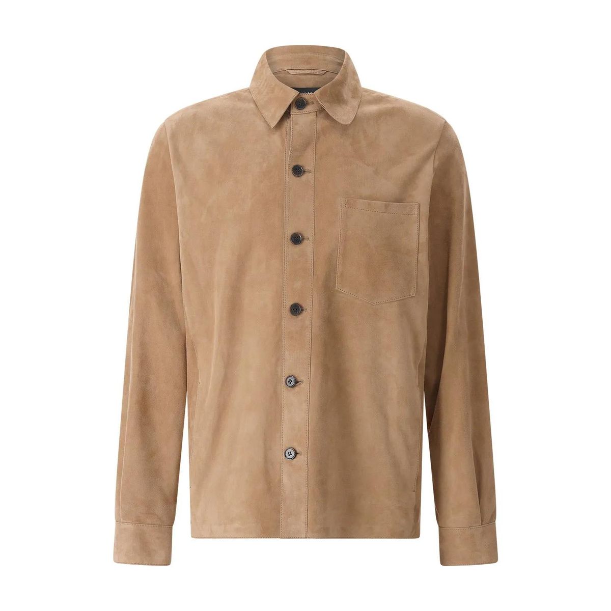 Wildleder-Overshirt mit Knopfleiste