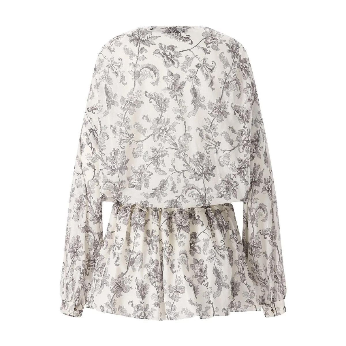 Geblümtes Minikleid mit langen Ärmeln