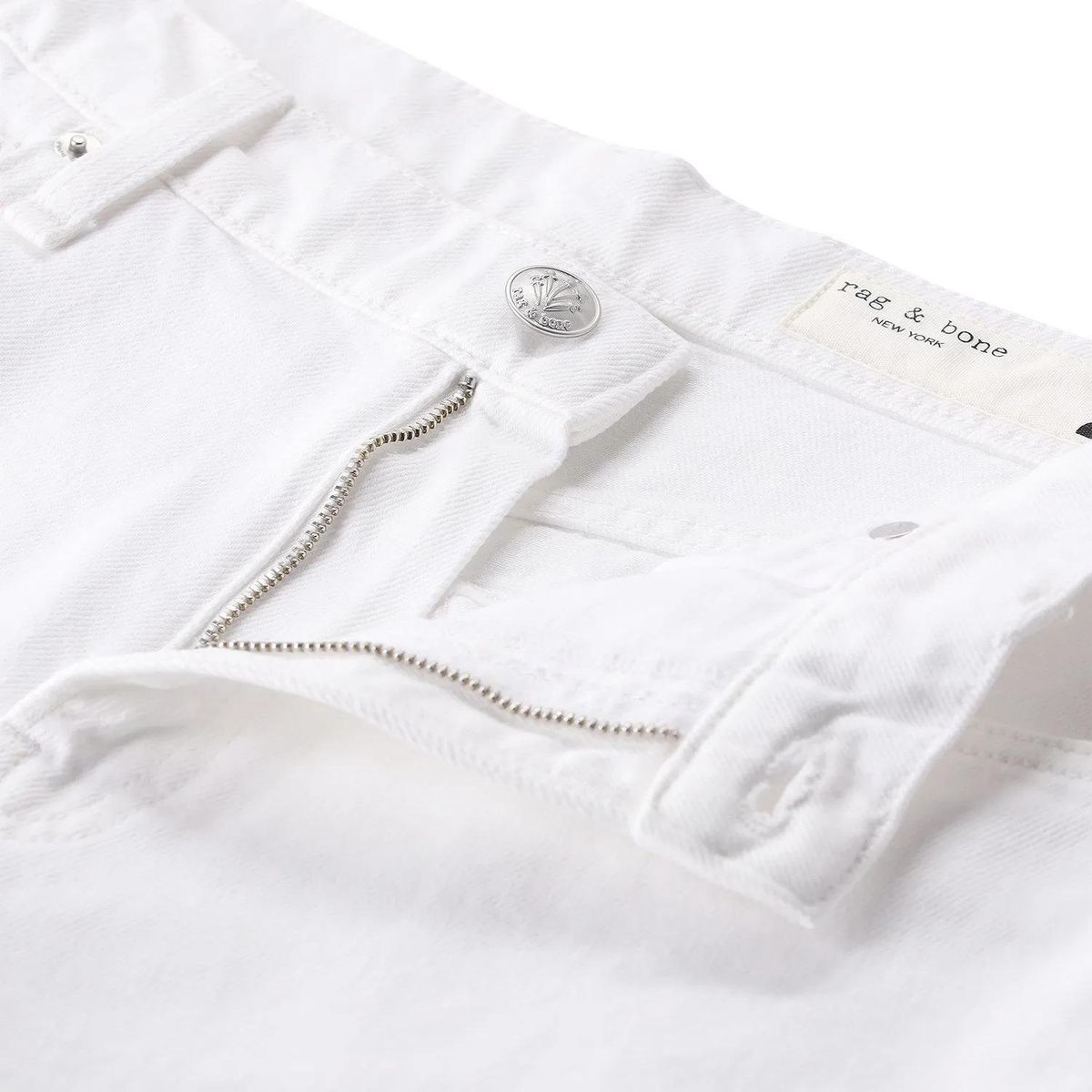Weiße High-Rise Denim Shorts
