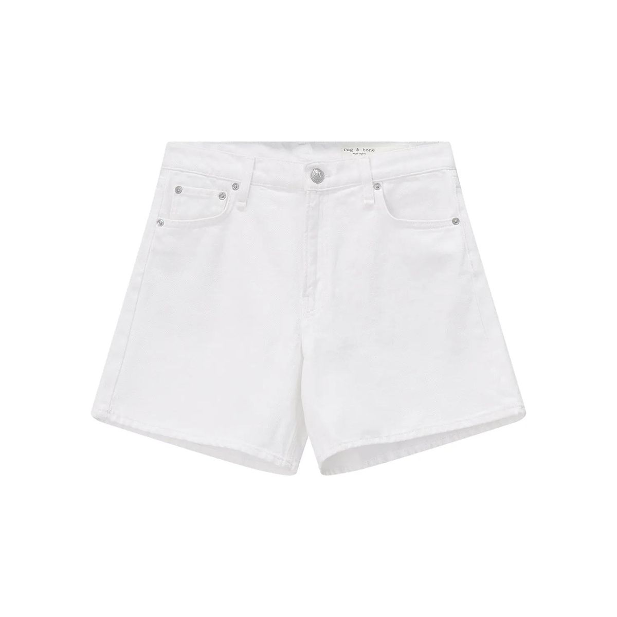 Weiße High-Rise Denim Shorts