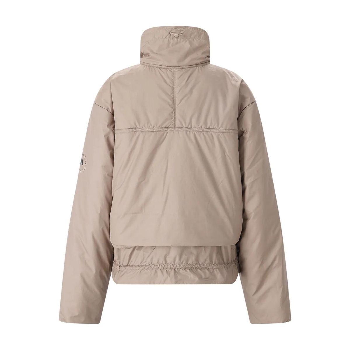 Beige wattierte Jacke mit Reißverschluss