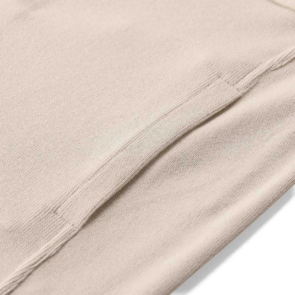 Beiges Strick-Overshirt aus Baumwolle mit Taschen