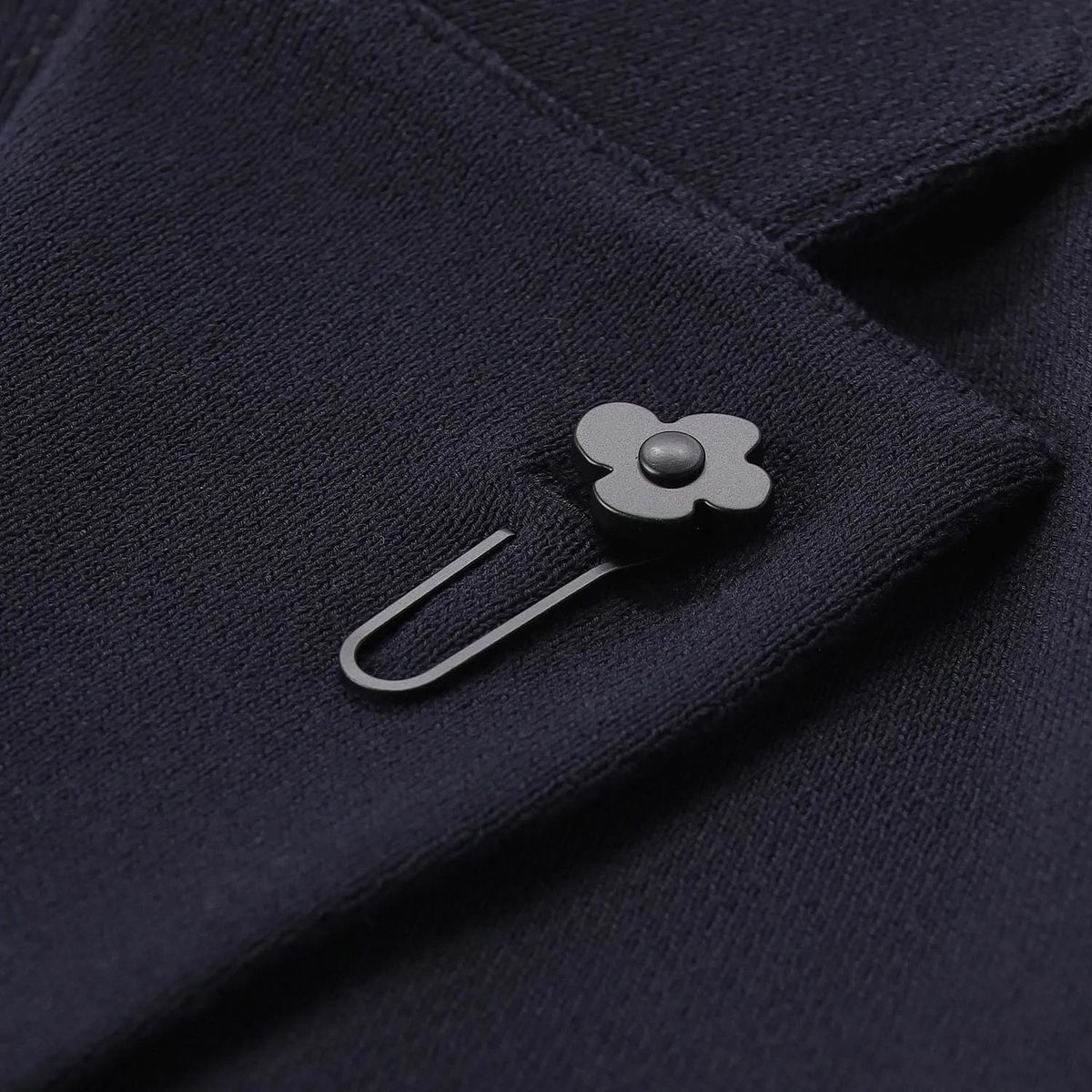 Marineblauer Strickblazer aus Baumwollmischung