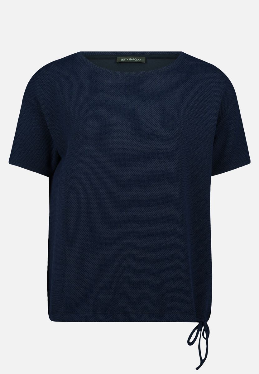 Strukturiertes Strickoberteil mit Tunnelzug-Detail