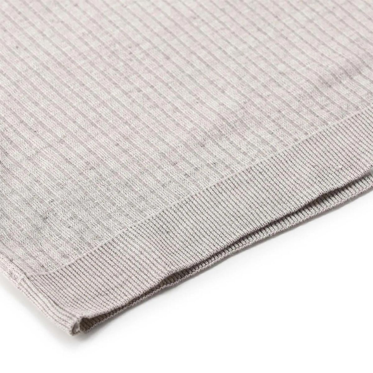 Geripptes Poloshirt aus Leinenmischung