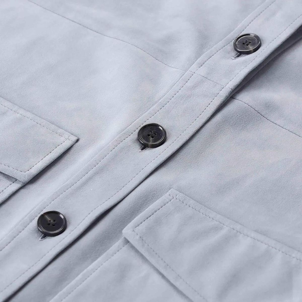 Oversized Wildleder Jacke mit Knöpfen