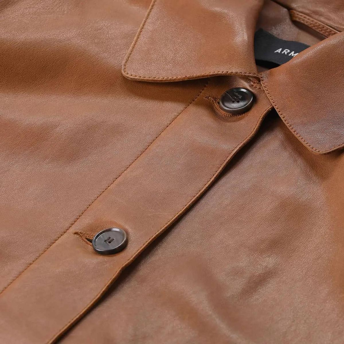 Klassische Lederjacke mit Knopfleiste