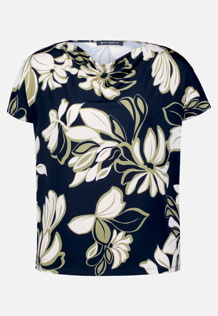 Top mit Wasserfallausschnitt und Blumenmuster