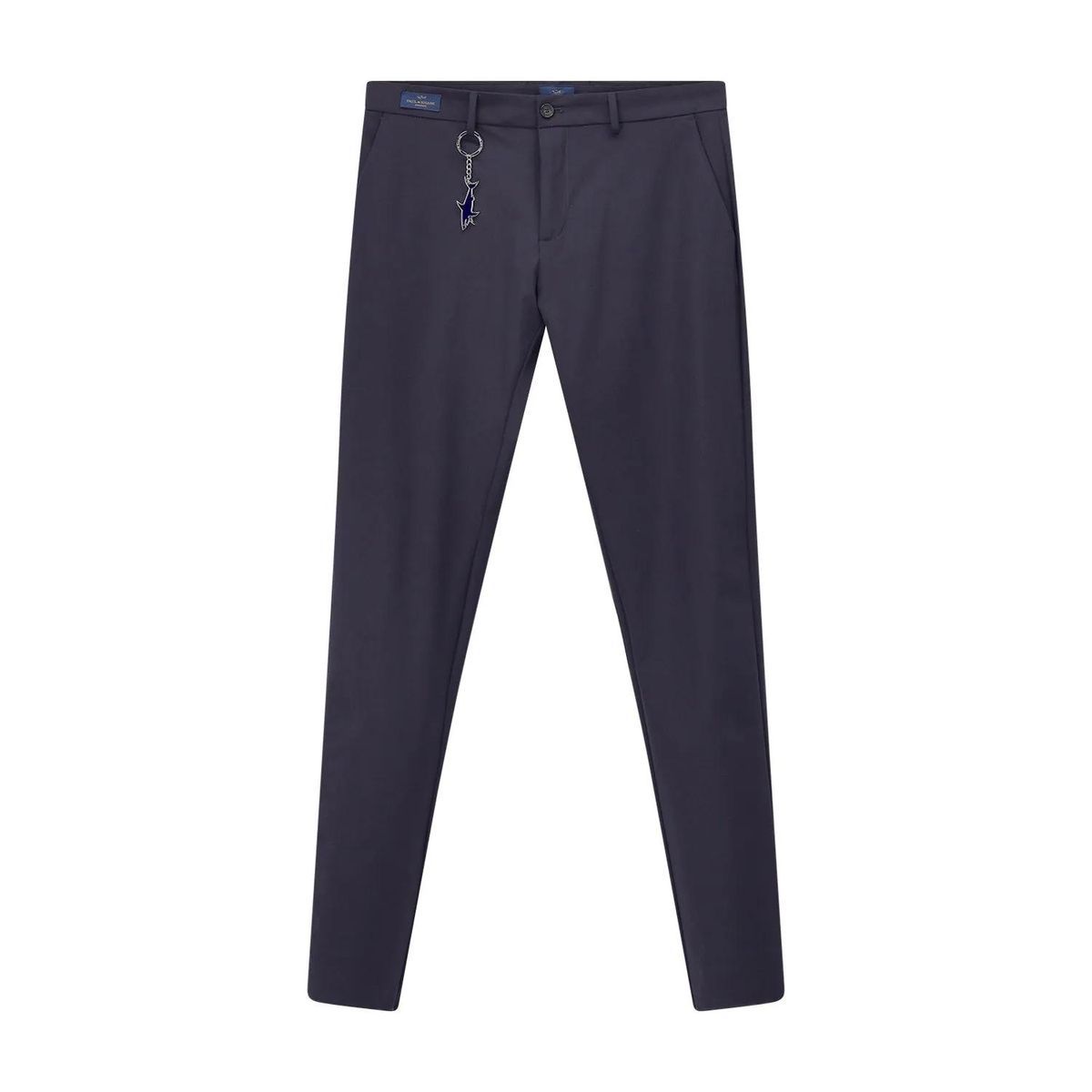 Klassische Chino-Hose mit geradem Bein und Anhänger